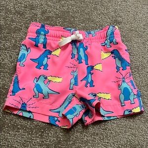 Chubbier Hot Pink Godzilla Baby Boy Swim Trunks Size 12 months